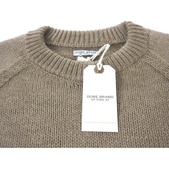 OOBE Brand Men's Edisto Italian Crew Neck Virgin Wool Sweater Camel Brown NWT - Picture 5 of 7